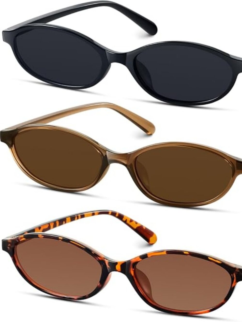 Retro Oval Sunglasses for Women 90s Design Small Cat Eye Sun Glasses UV Protecti
